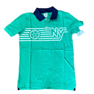 NWT Gap boys green blue soccer polo Large 10